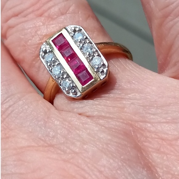 Ross Simons ruby and diamond ring size 8 - Picture 4 of 5